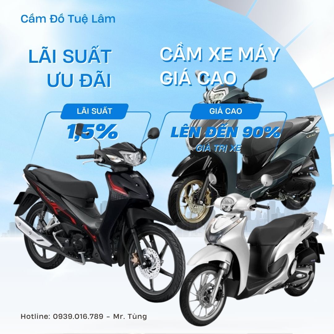 Nhận Cầm Xe Máy Mất Cà Vẹt Giá Cao