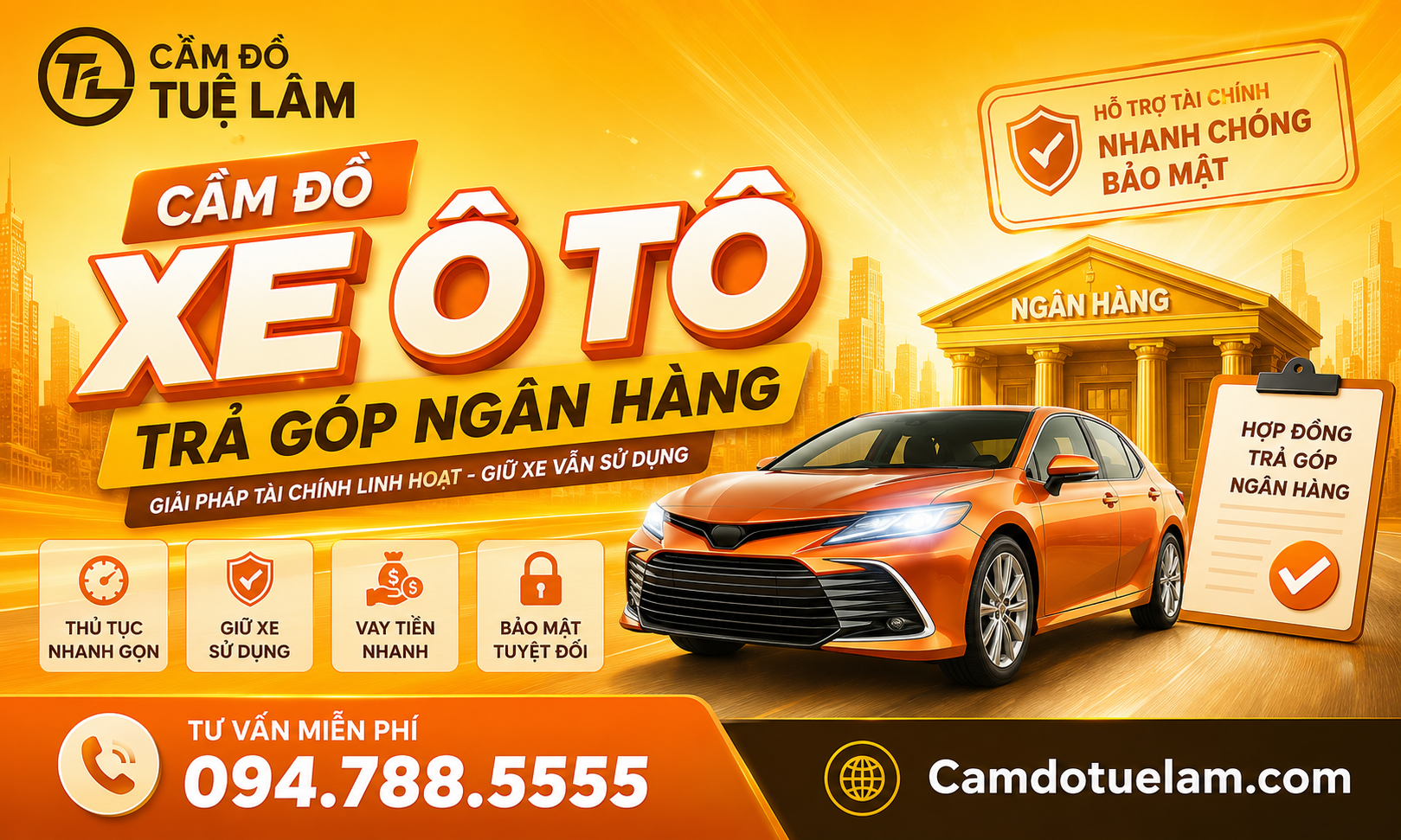cầm đồ xe ô tô đang trong quá trình trả góp hàng