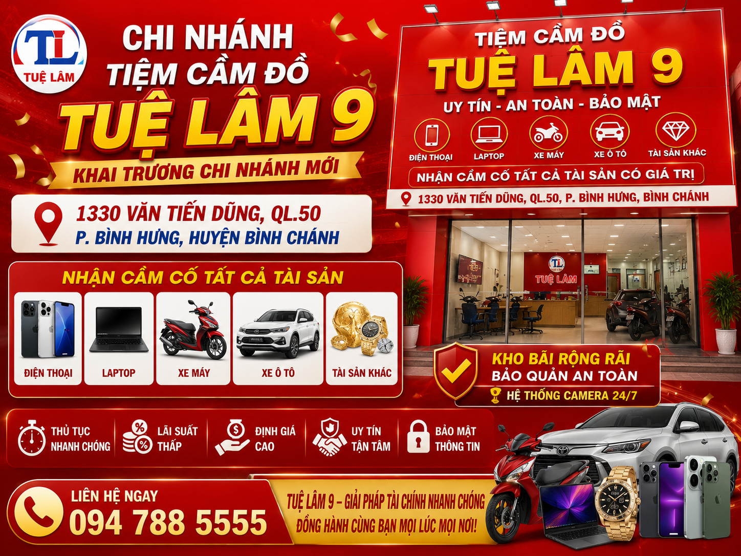 Tiệm cầm đồ Tuệ Lâm, Tại khu vực huyện Bình Chánh