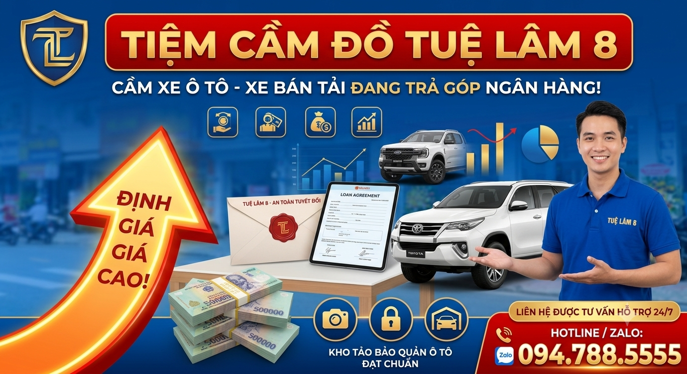 cầm xe ô tô đang trả góp hàng lãi suất thấp
